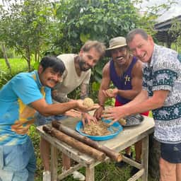 Pad Thai cooking moment at Big Boy Elephant Sanctuary Chiang Mai